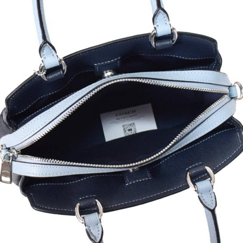 COACH Midnight and Light Blue Leather Mini Lillie Crossbody Silver Accents NWT - Picture 2 of 10